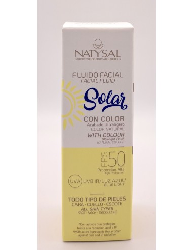 Fluido facial Solar con color FPS50 Natysal