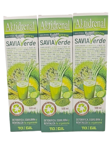 Pack (3 unds) Aktidrenal Savia Verde 500 ml Tongil